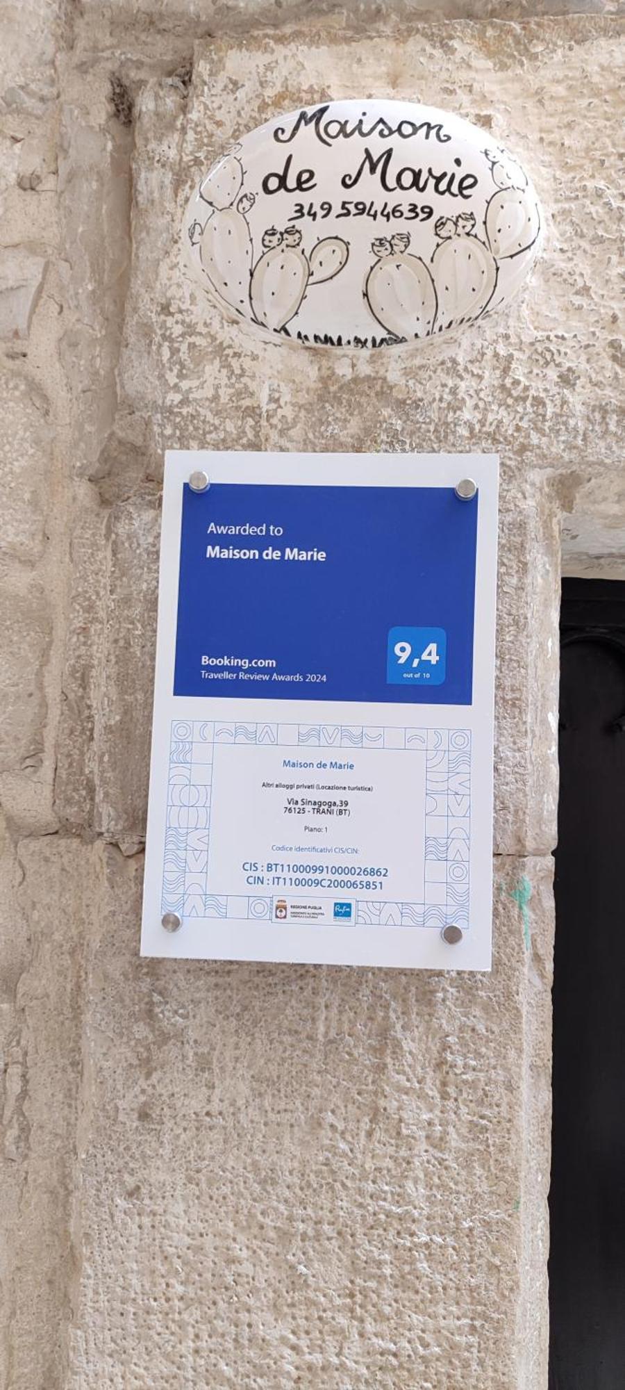 Maison De Marie Trani Exteriér fotografie